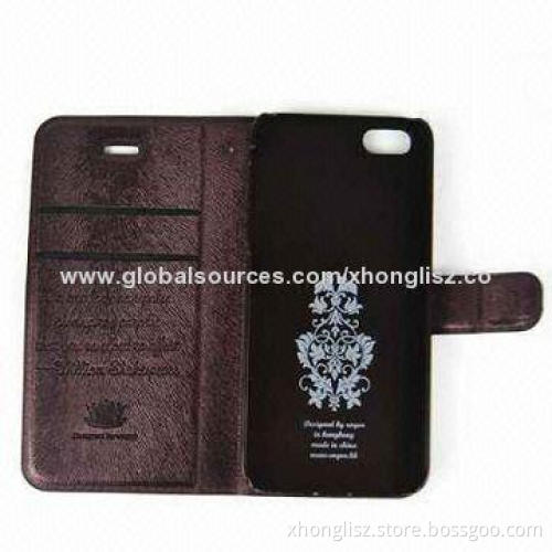 High quality linen pattern PU leather mobile phone case for iPhone, stand function design